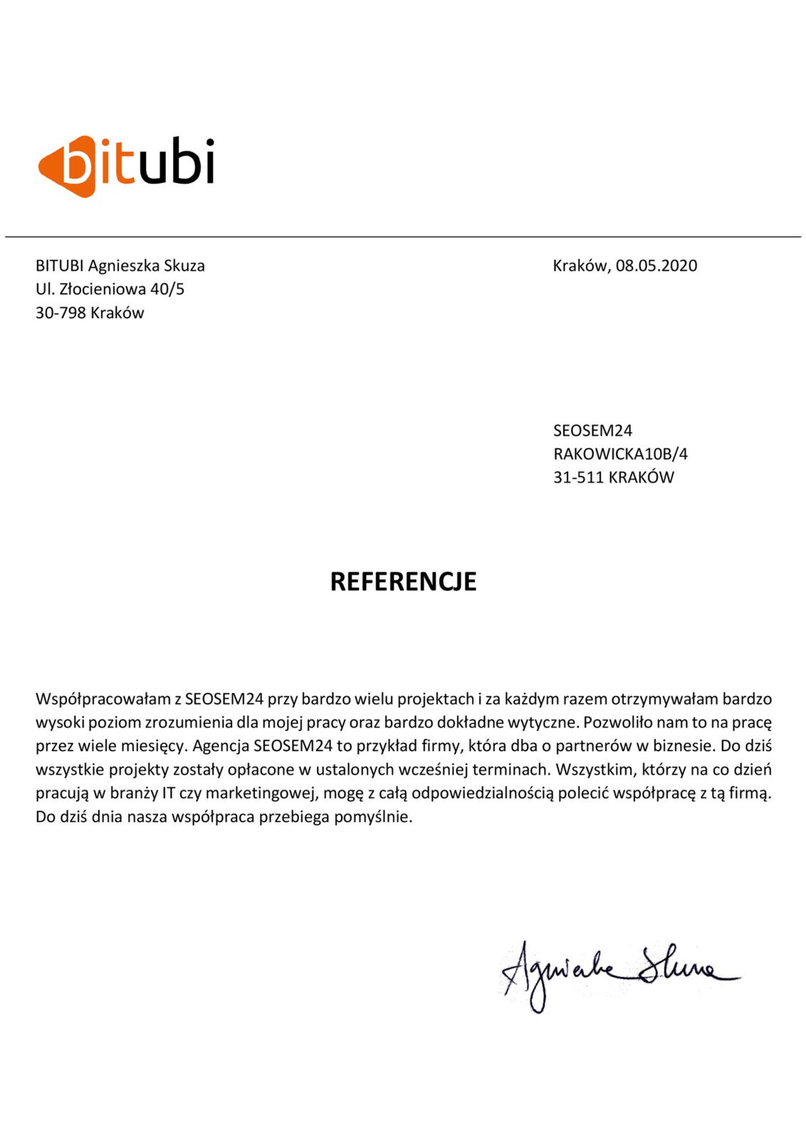 Bitubi referencje dla seosem24.pl