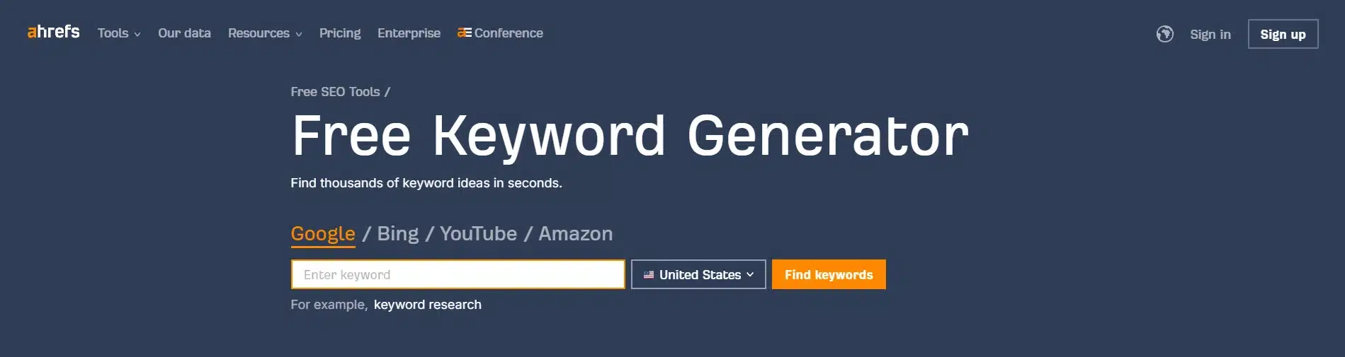 Ahrefs Keyword Generator - narzędzie używane przy wyborze słów kluczowych podczas pozycjonowania strony internetowej w Świdwinie