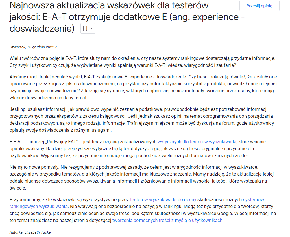 Pozycjonowanie Józefów nad Wisłą - najnowszy update EEAT