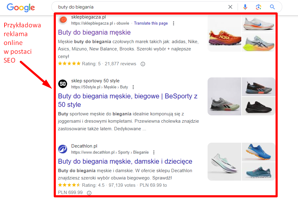 Reklama online w Kaliszu - wyniki wyszukiwania Google