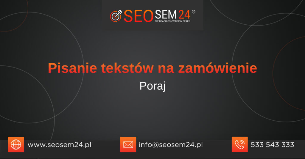 Pisanie tekstów na zamówienie Poraj