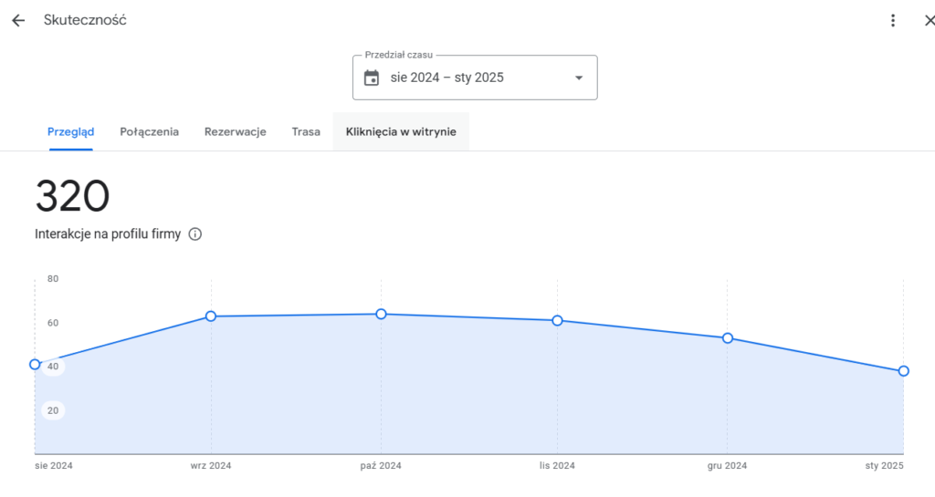 Skuteczna wizytówka Google Moja Firma – statystyki