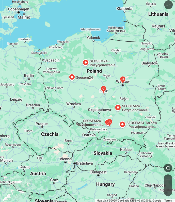 Znacząca widoczność firmy SEOSEM24 w całej Polsce.